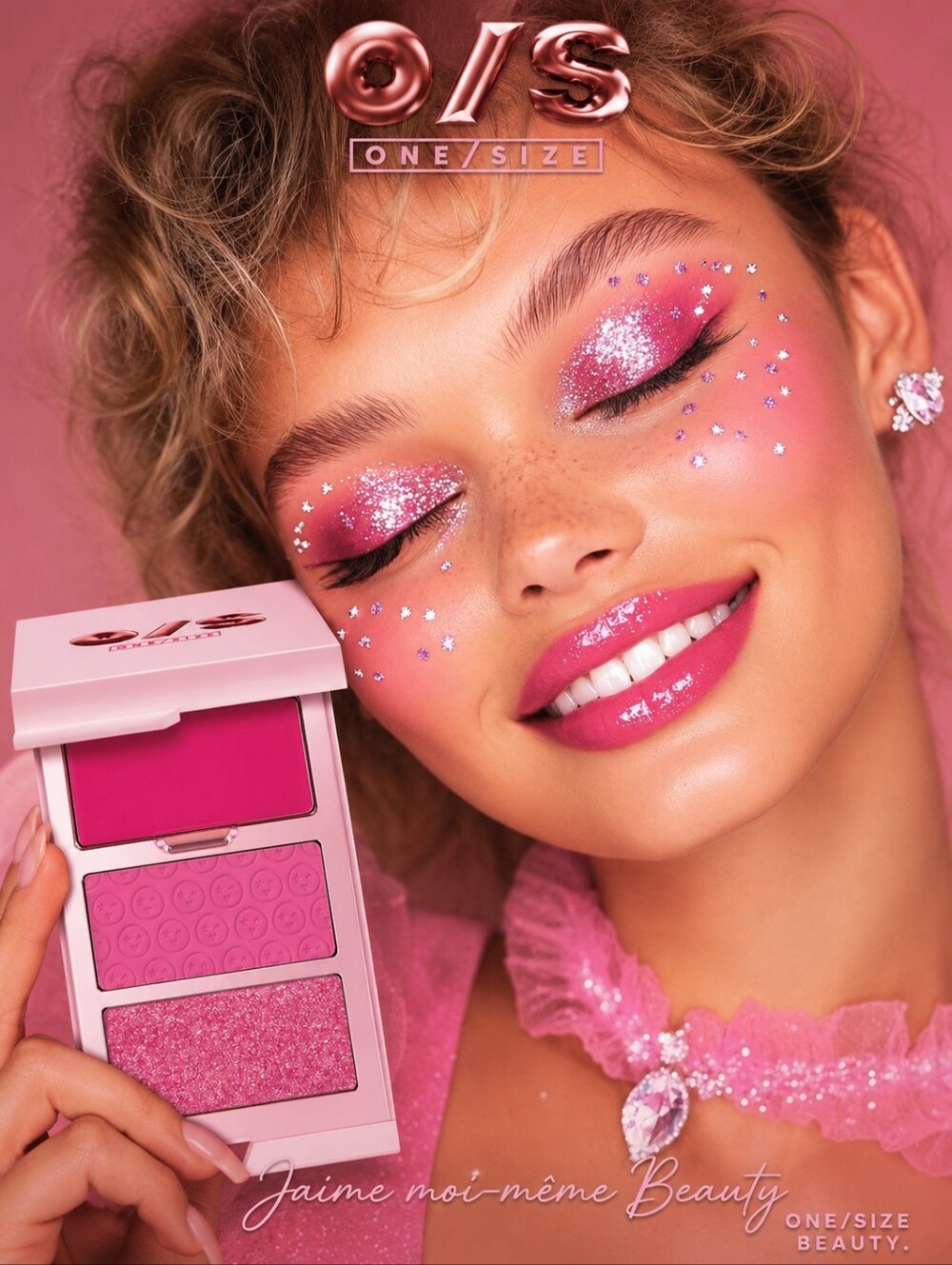 ONE SIZE Blush & Highlighter Trio- Gworley Pop- Hot Barbie Pink